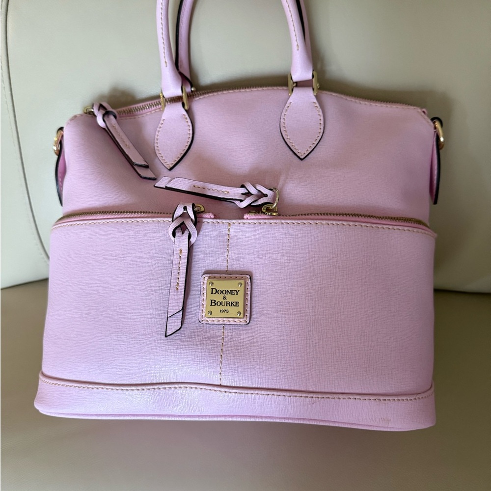 Dooney & Bourke Light Pink Satchel with Gold Accents - Picture 5 of 8